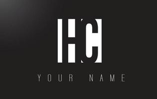 HC Letter Logo With Black and White Negative Space Design. vector