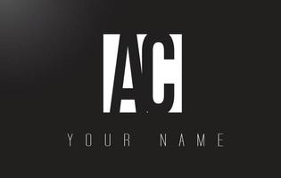 AC Letter Logo With Black and White Negative Space Design. vector