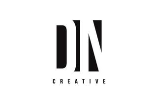 DN D N White Letter Logo Design with Black Square. vector