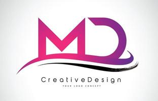 Diseño de logotipo de letra md md. logotipo de vector de letras modernas icono creativo.
