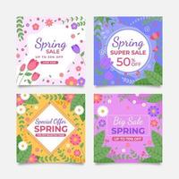 venta de primavera redes sociales y banners de red vector