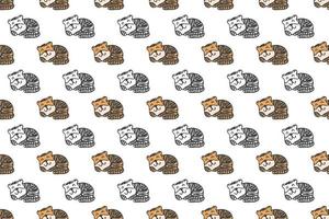 Cute tiger seamless pattern cartoon vector