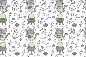 Cute cat seamless pattern style vector