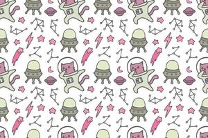 Cute cat seamless pattern style vector