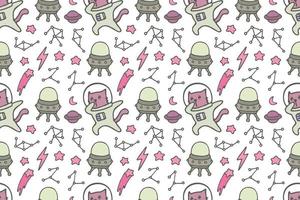 Cute cat seamless pattern style vector