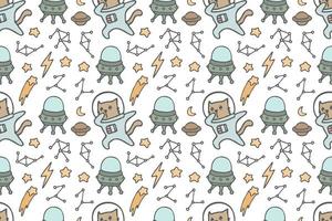 Cute cat seamless pattern style vector