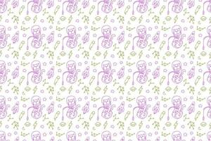 Cute cat seamless pattern style vector