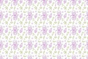 Cute cat seamless pattern style vector