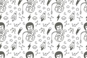 Cute cat seamless pattern style vector