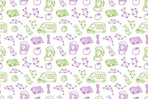 Hand drawn back to school seamless pattern art vector
