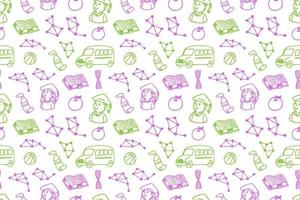 Hand drawn back to school seamless pattern art vector