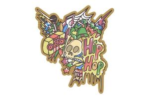 Hip hop sticker doodle art vector