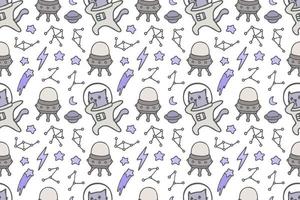 Cute cat seamless pattern style vector
