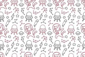 Cute cat seamless pattern style vector