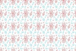 Cute cat seamless pattern style vector
