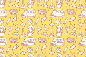 Hand drawn back to school seamless pattern art vector