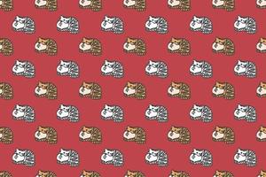 Cute tiger seamless pattern cartoon vector