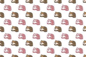 Cute tiger seamless pattern cartoon vector