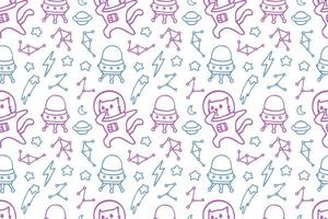 Cute cat seamless pattern style vector