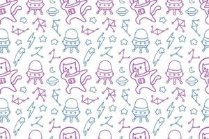 Cute cat seamless pattern style vector