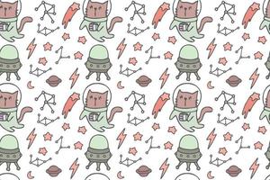 Cute cat seamless pattern style vector