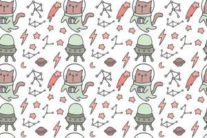 Cute cat seamless pattern style vector