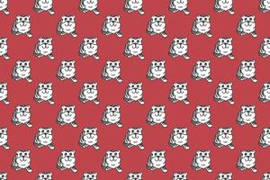 Cute tiger seamless pattern cartoon vector