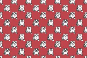 Cute tiger seamless pattern cartoon vector