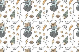 Cute cat seamless pattern style vector