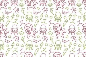 Cute cat seamless pattern style vector