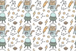 Cute cat seamless pattern style vector