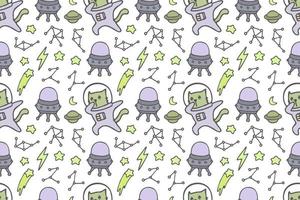 Cute cat seamless pattern style vector