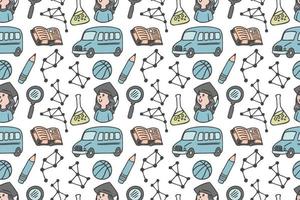 Hand drawn back to school seamless pattern art vector