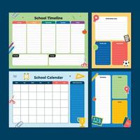 Colorful School Journal Planner Template vector