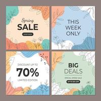 Spring Sale Season Social Media Post vector