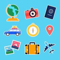 Colorful Travel Sticker Set vector