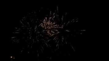 Fireworks exploding in the night sky at Israel 2017 independence day celebration video