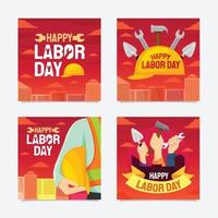 Happy Labor Day Social Media Post vector