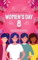 cartel del día internacional de la mujer vector