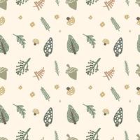 abstract hand drawn Christmas forest seamless pattern vector design