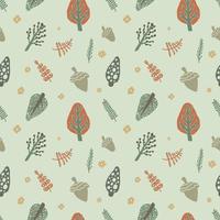 abstract hand drawn Christmas forest seamless pattern vector design
