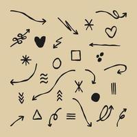 Hand Drawn Arrows And Extras Element Clipart vector