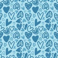 seamless pattern grunge hand drawn hearts vector