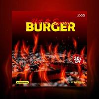 plantilla de publicación de banner de redes sociales de hamburguesa deliciosa especial vector