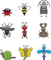 diseño de ilustración de conjunto de insectos