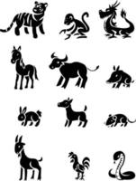 ilustración del zodiaco chino vector