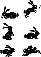diseño de ilustración de conjunto de conejo vector