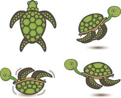 Sea Turtle Design Isolated White vector