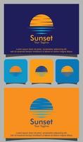 Sunset logo design vector