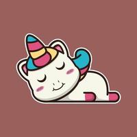 vector illustration of cute unicorn  was sleeping